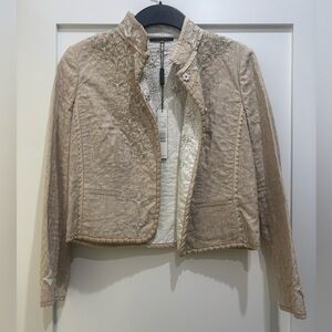 Elie Tahari Beige Quilted Women's Blazer